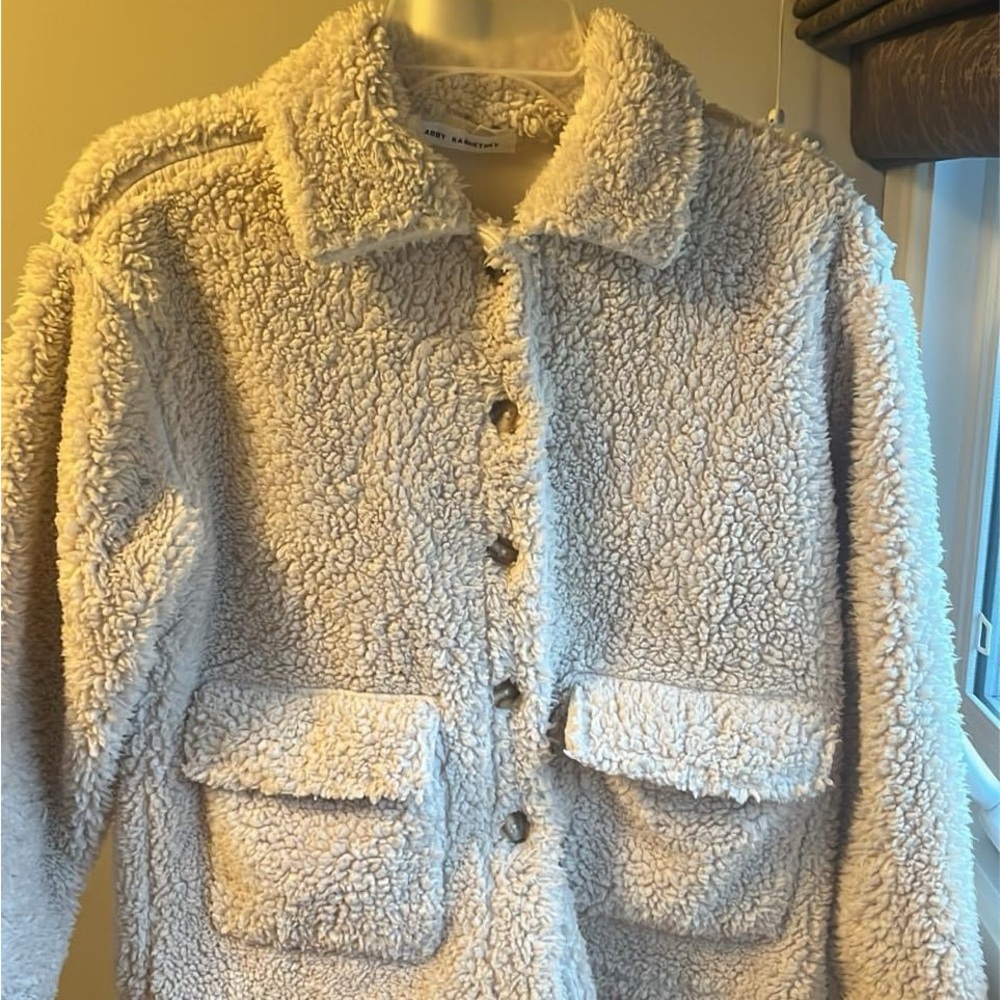 Girls size 12/14 sheep fluffy cozy jacket